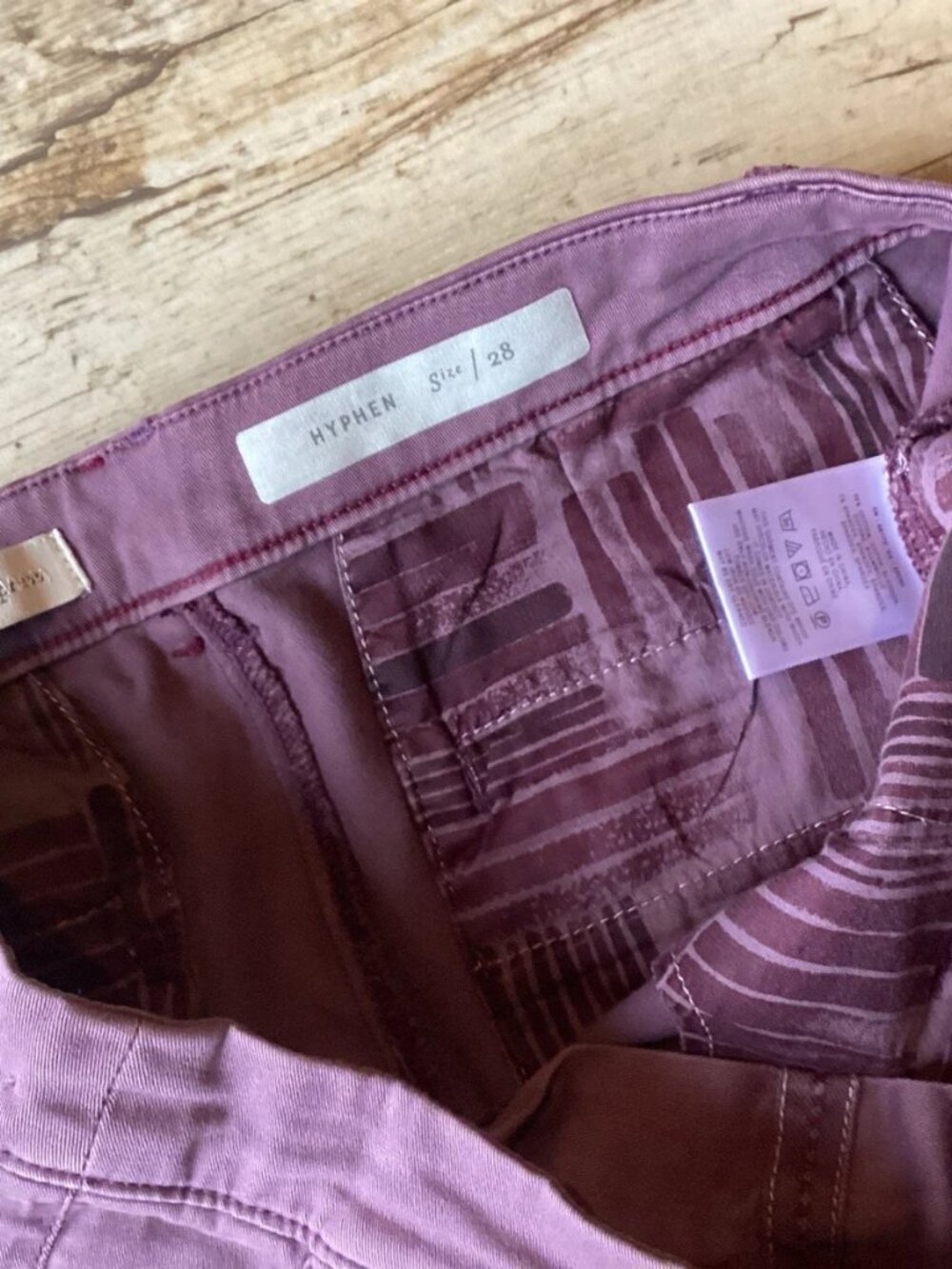Pilcro And The Letterpress Hyphen Pants Plum Cotton Stretch Women’s 28 - Picture 3 of 8